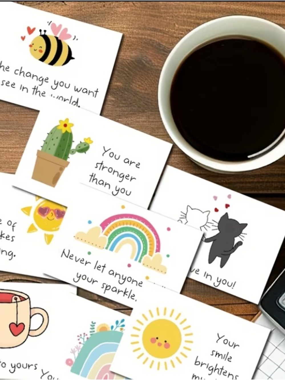 Set of 30 Inspirational Affirmation Cards Mini Encouragement Notes - Picture 3 of 4